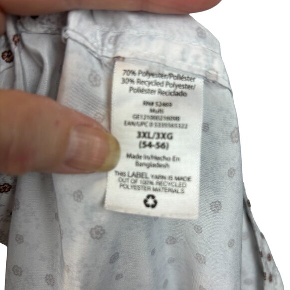 George floral print dress shirt, size 3X, lightweight, pocket, summer, office - Picture 6 of 6